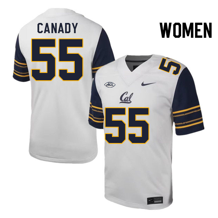 Women #55 BJ Canady California Golden Bears ACC Conference College Football Jerseys Stitched Sale-Wh